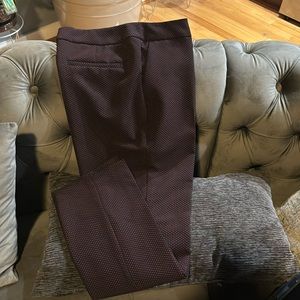 Navy business casual pants with red polka dots